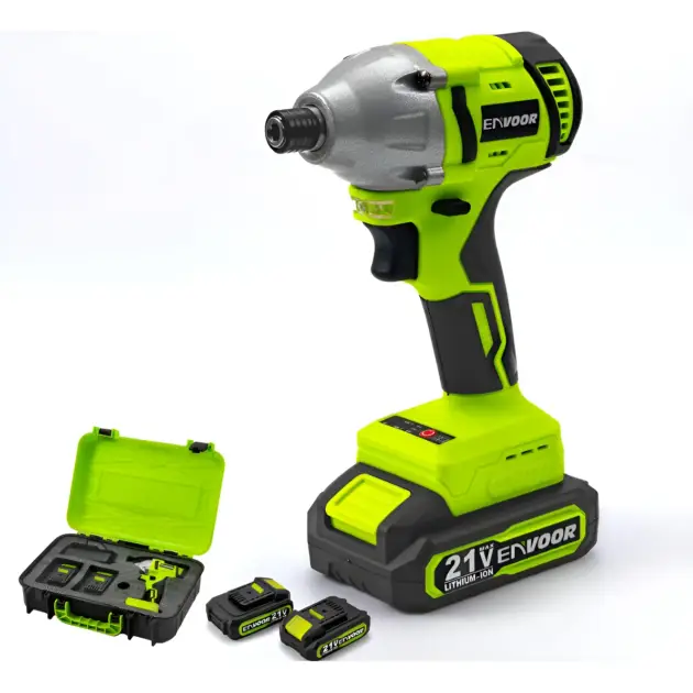 Destornillador Inalámbrico 21v 180nm + 2 Baterías + Cargador Verde 50hz / 60hz