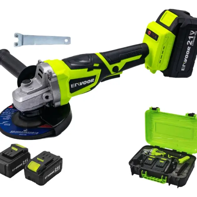 Amoladora Angular A Batería 125mm + 2 Baterías + Cargador Verde