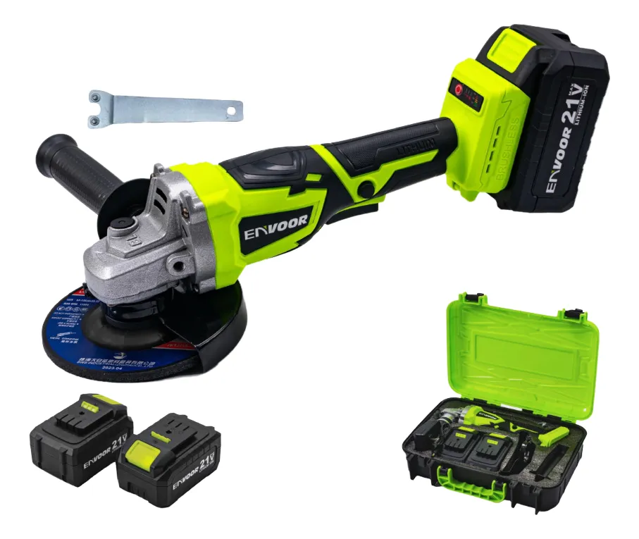 Amoladora Angular A Batería 125mm + 2 Baterías + Cargador Verde